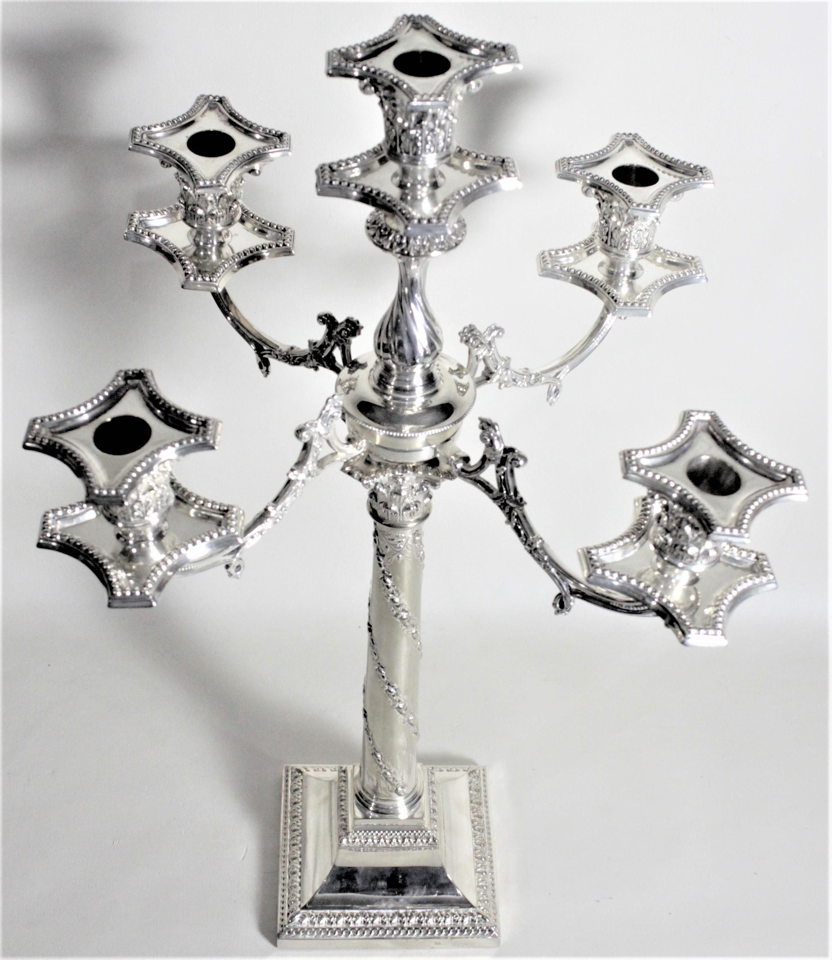 Antique Victorian Silver Plated Convertible Candelabra For Sale 6