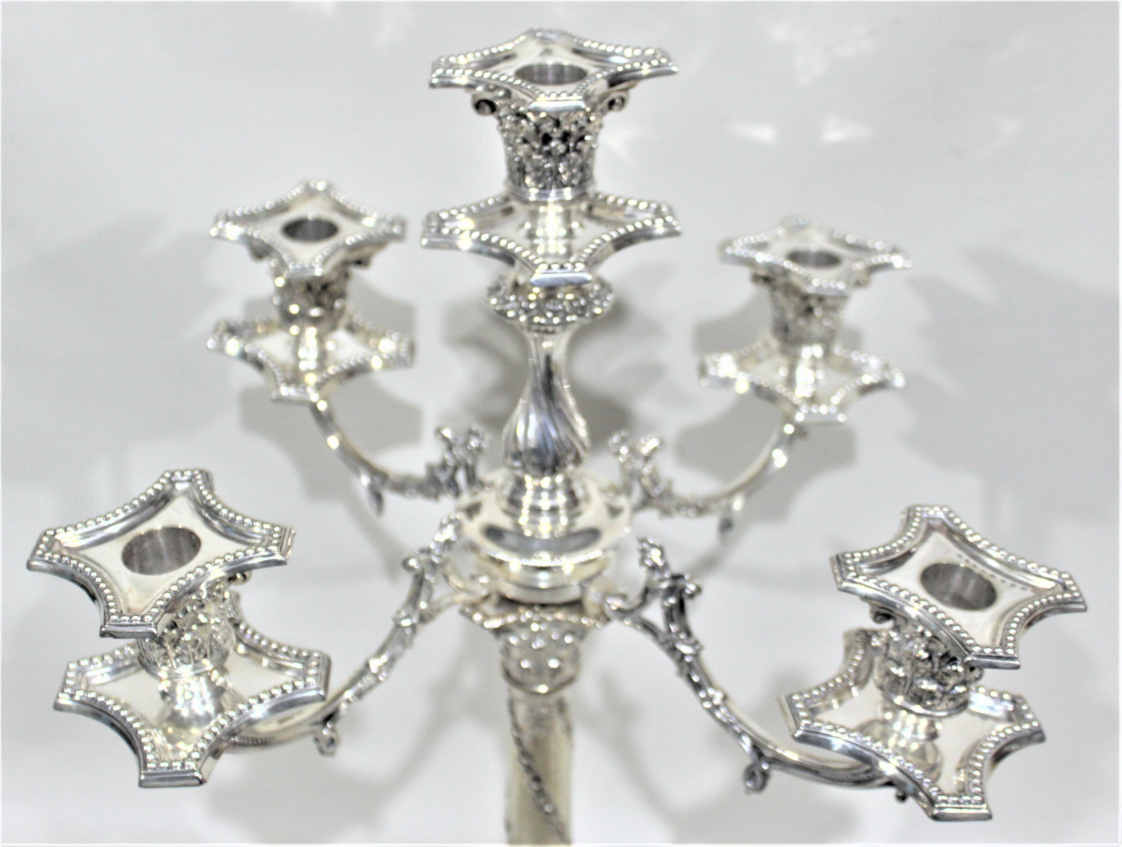 Antique Victorian Silver Plated Convertible Candelabra For Sale 7