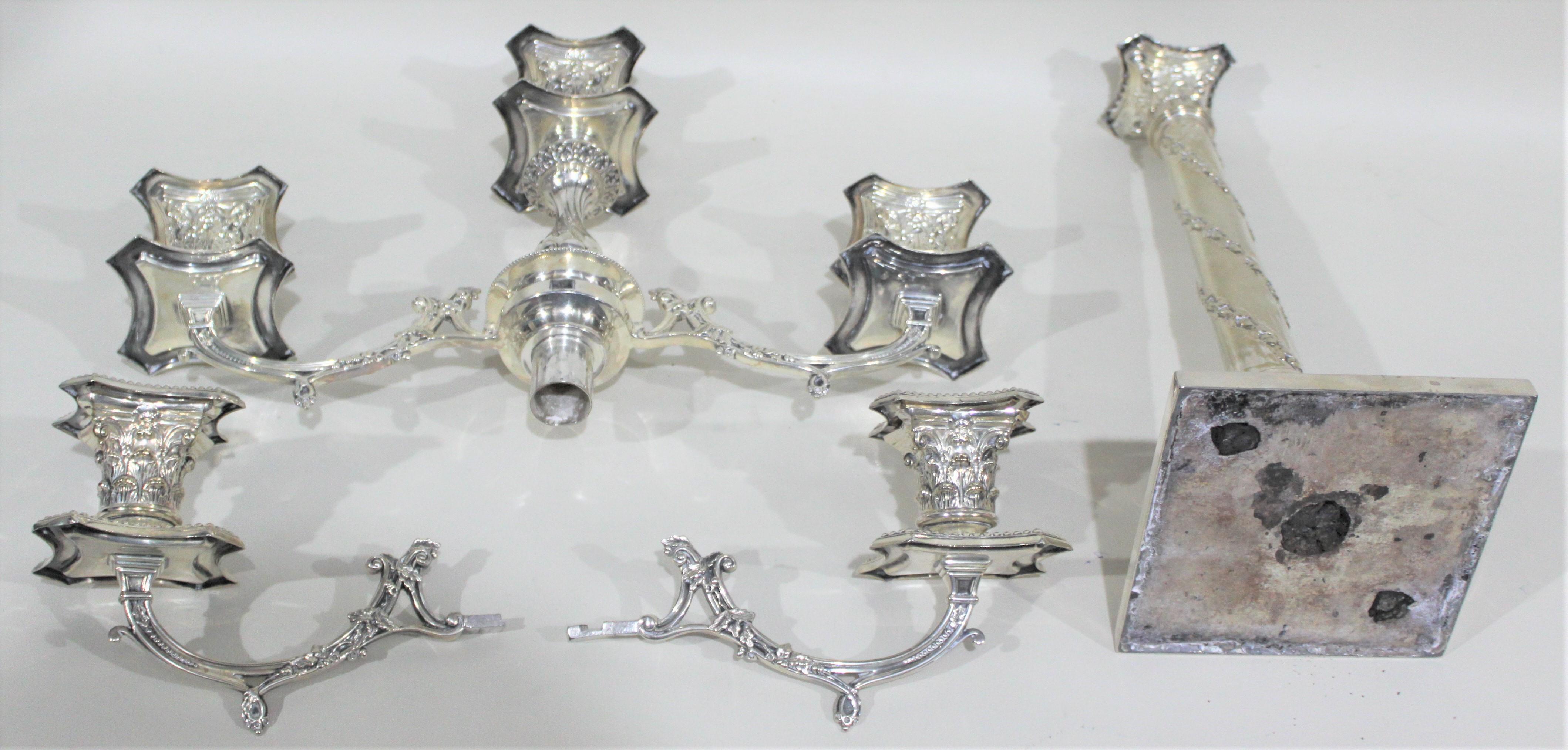 Antique Victorian Silver Plated Convertible Candelabra For Sale 11