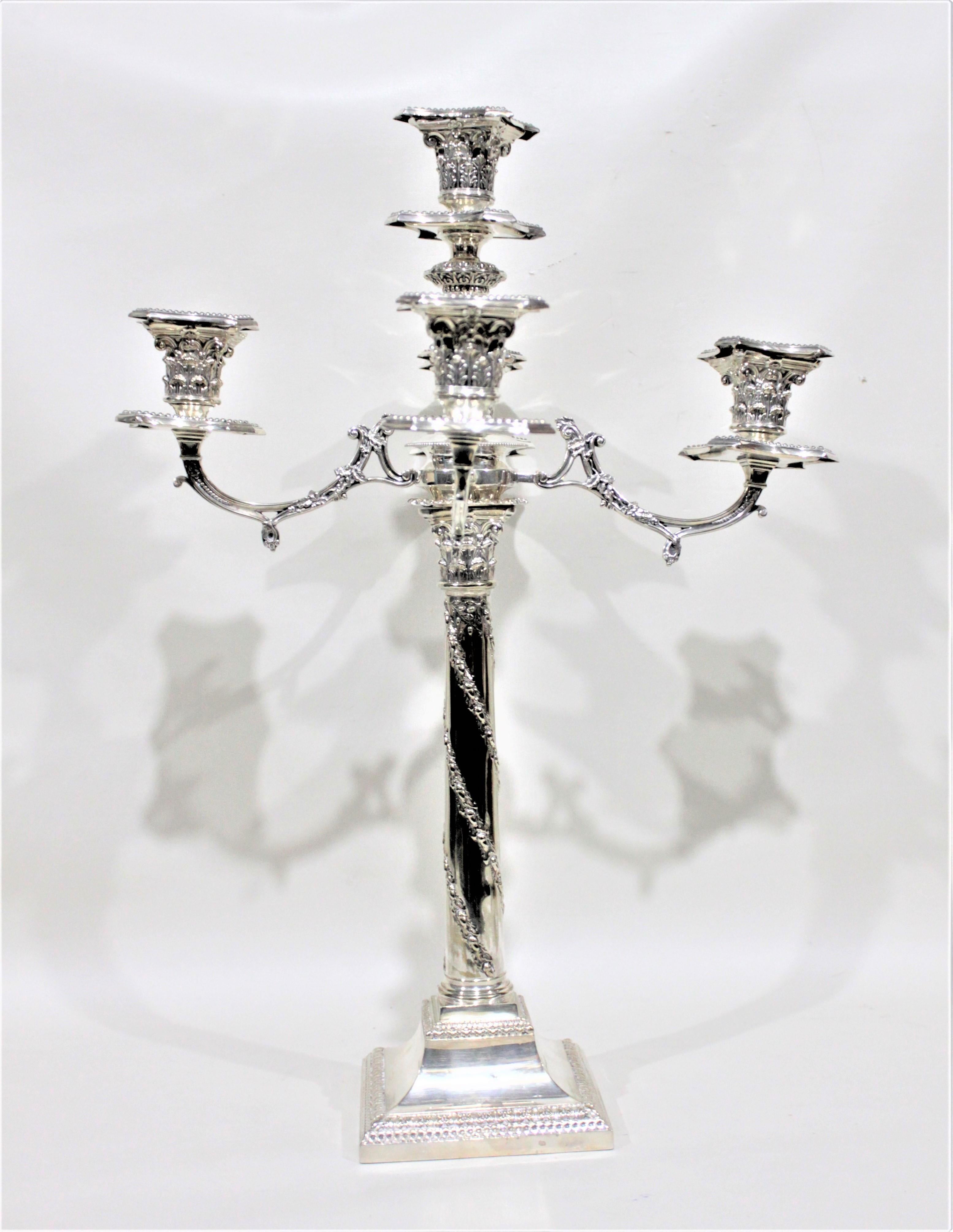 Antique Victorian Silver Plated Convertible Candelabra In Good Condition For Sale In Hamilton, Ontario