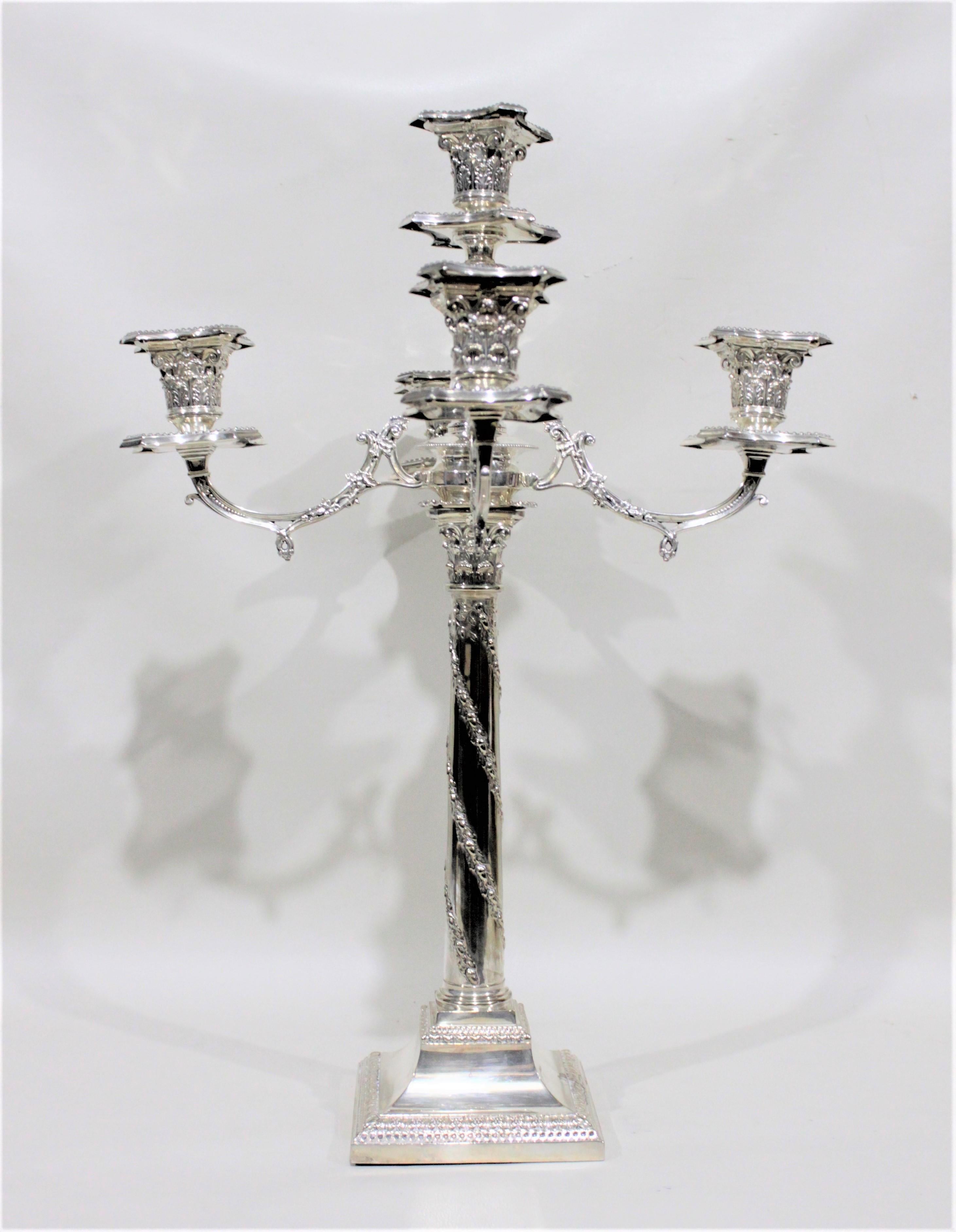 Antiguo Candelabro Convertible Victoriano Chapado en Plata siglo XIX en venta