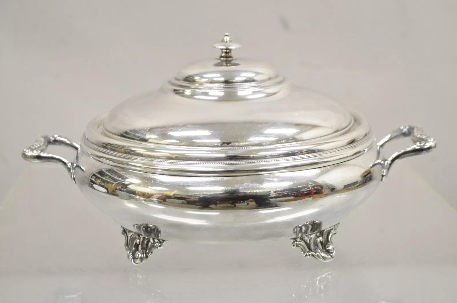 Soupière à couvercle en métal argenté de l'époque victorienne « 1907 » de Rockford en vente 5