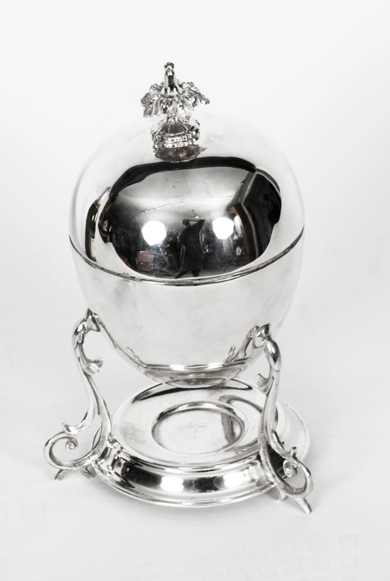 Antique Victorian Silver Plated Egg Boiler, 19th Century 4