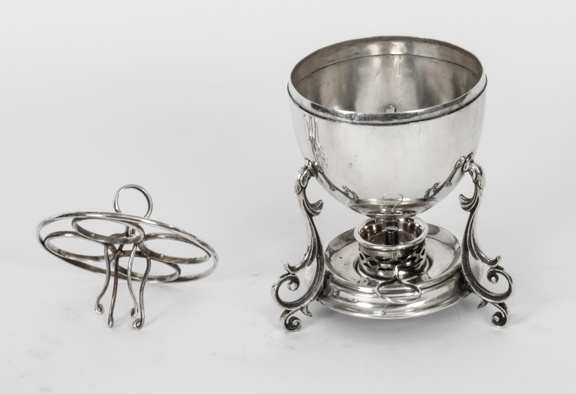 Mid-19th Century Antique Victorian Silver Plated Egg Coddler / Boiler, 19th Century