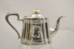 Antique Victorian Silver Plated Etched Coffee Pot Teapot