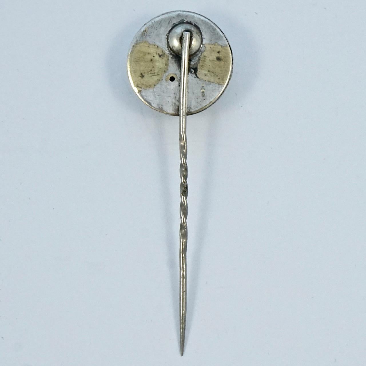 Antique Victorian Silver Plated Face Stick Pin 2