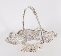 Antique Victorian Silver Plated Fruit Basket 19th Century