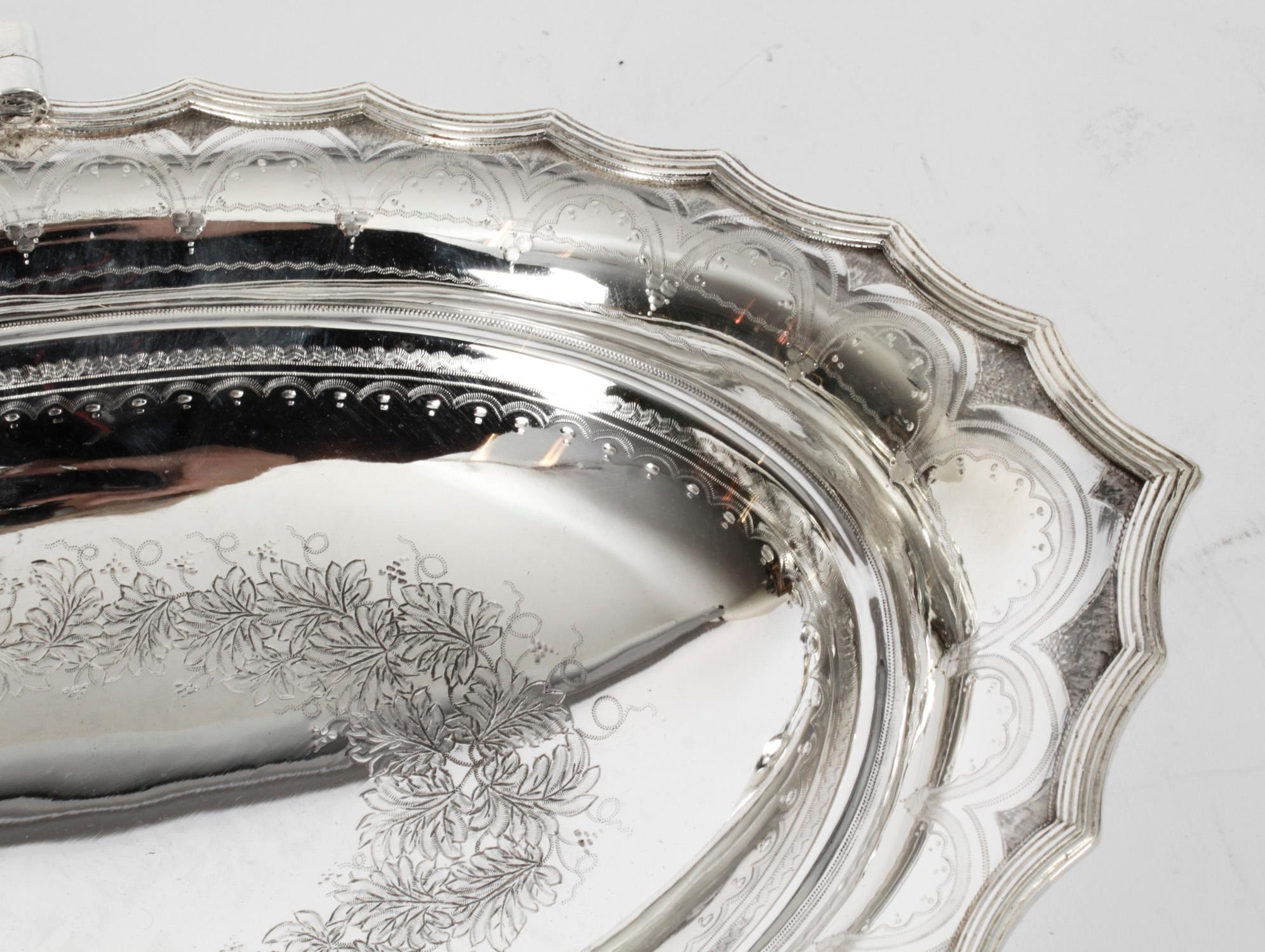 Mid-19th Century Antique Victorian Silver Plated Fruit Basket 19th Century For Sale