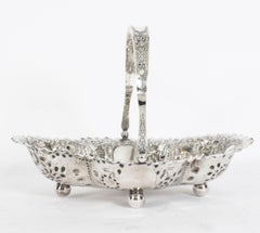 Antique Victorian Silver Plated Fruit Basket James Dixon 19th Century