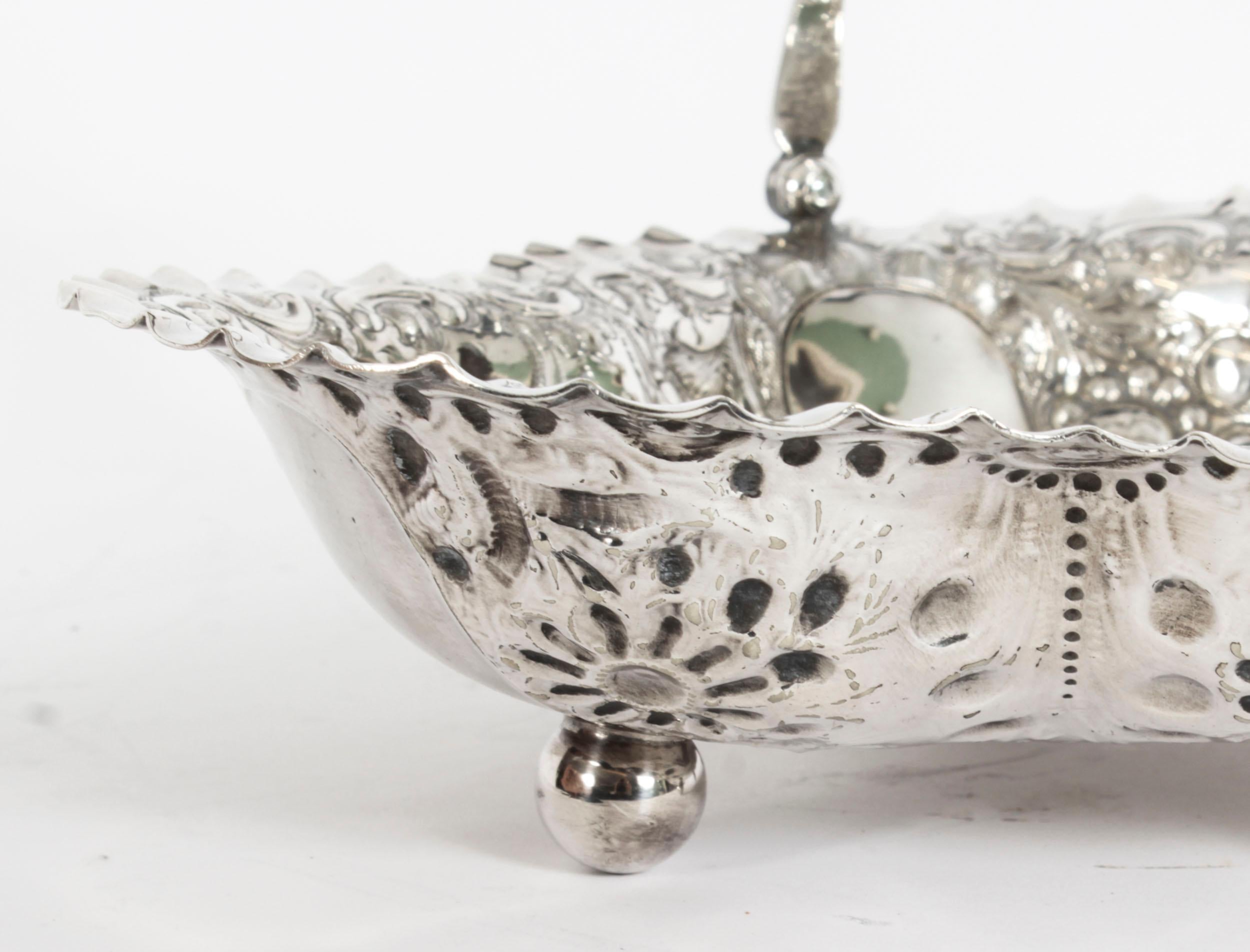 Antique Victorian Silver Plated Fruit Basket James Dixon 19th Century For Sale 2