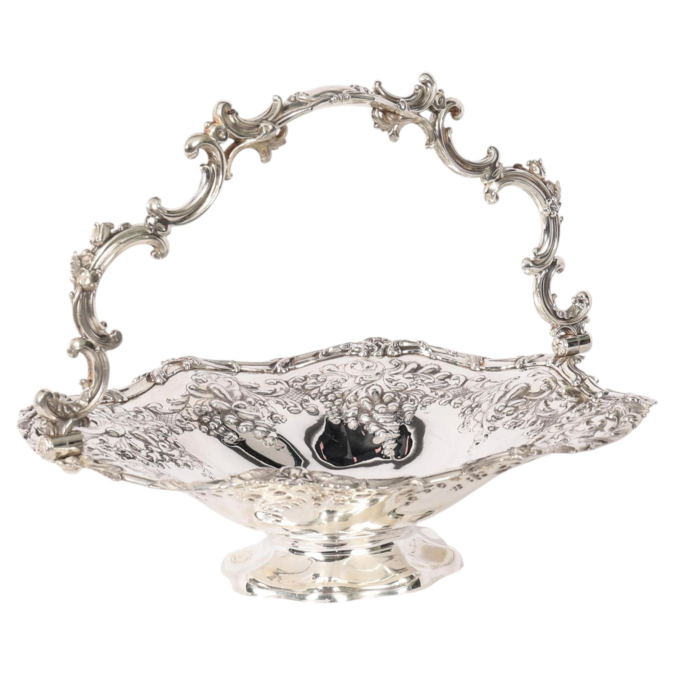Antique Victorian Silver Plated Fruit Basket Mid 19th Century