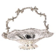 Antique Victorian Silver Plated Fruit Basket Mid 19th Century