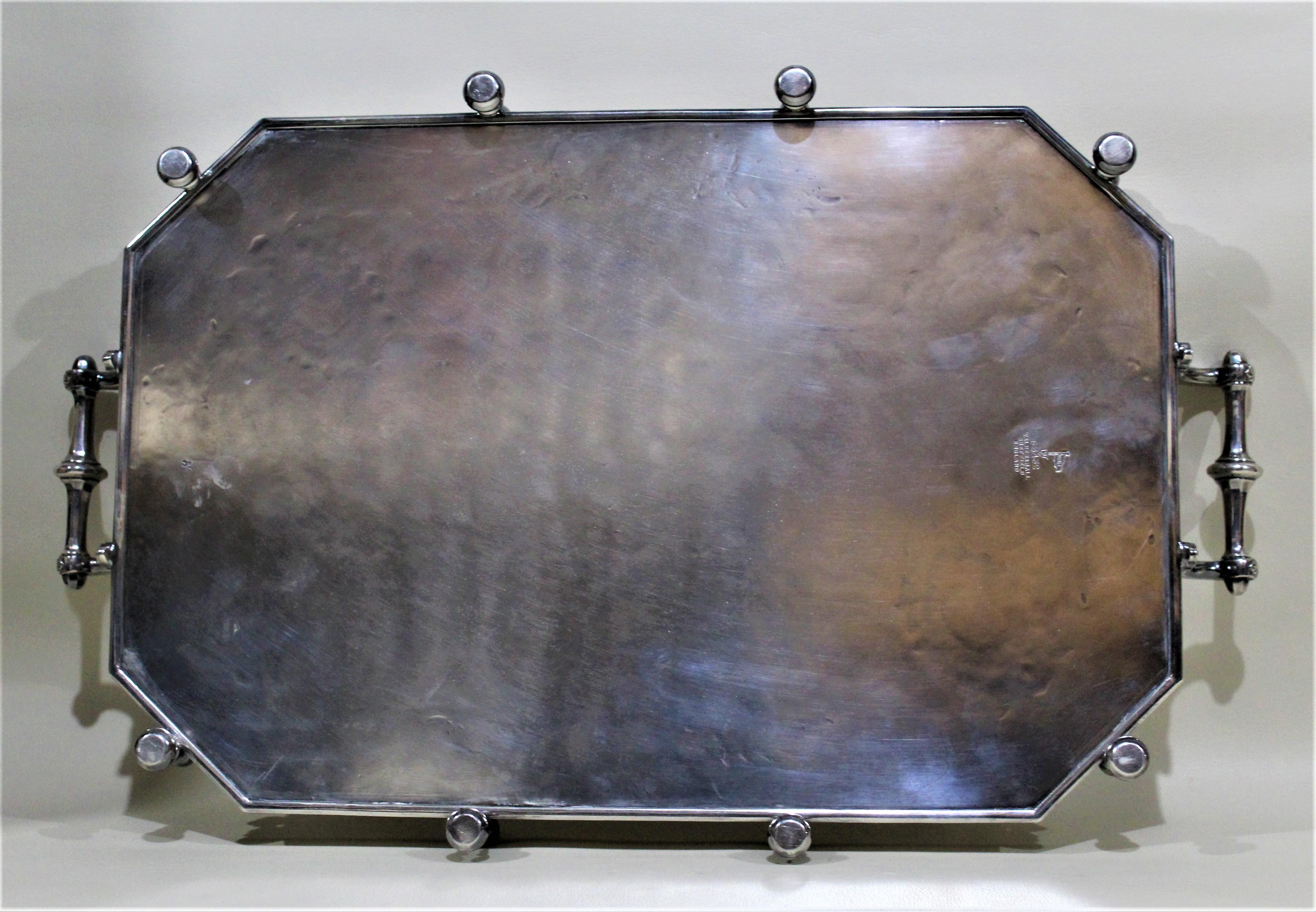 Antique Victorian Silver Plated Gallery Serving Tray Sheffield, England 3