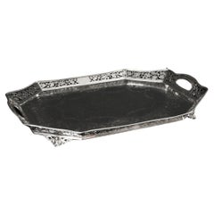 Used Victorian Silver Plated Gallery Tray Lee & Wigfull Late 19th Century