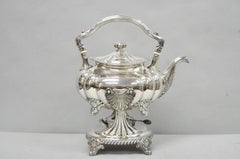 Antique Victorian Silver Plated Gorham 01180 Tilting Teapot Coffee Pot on Stand