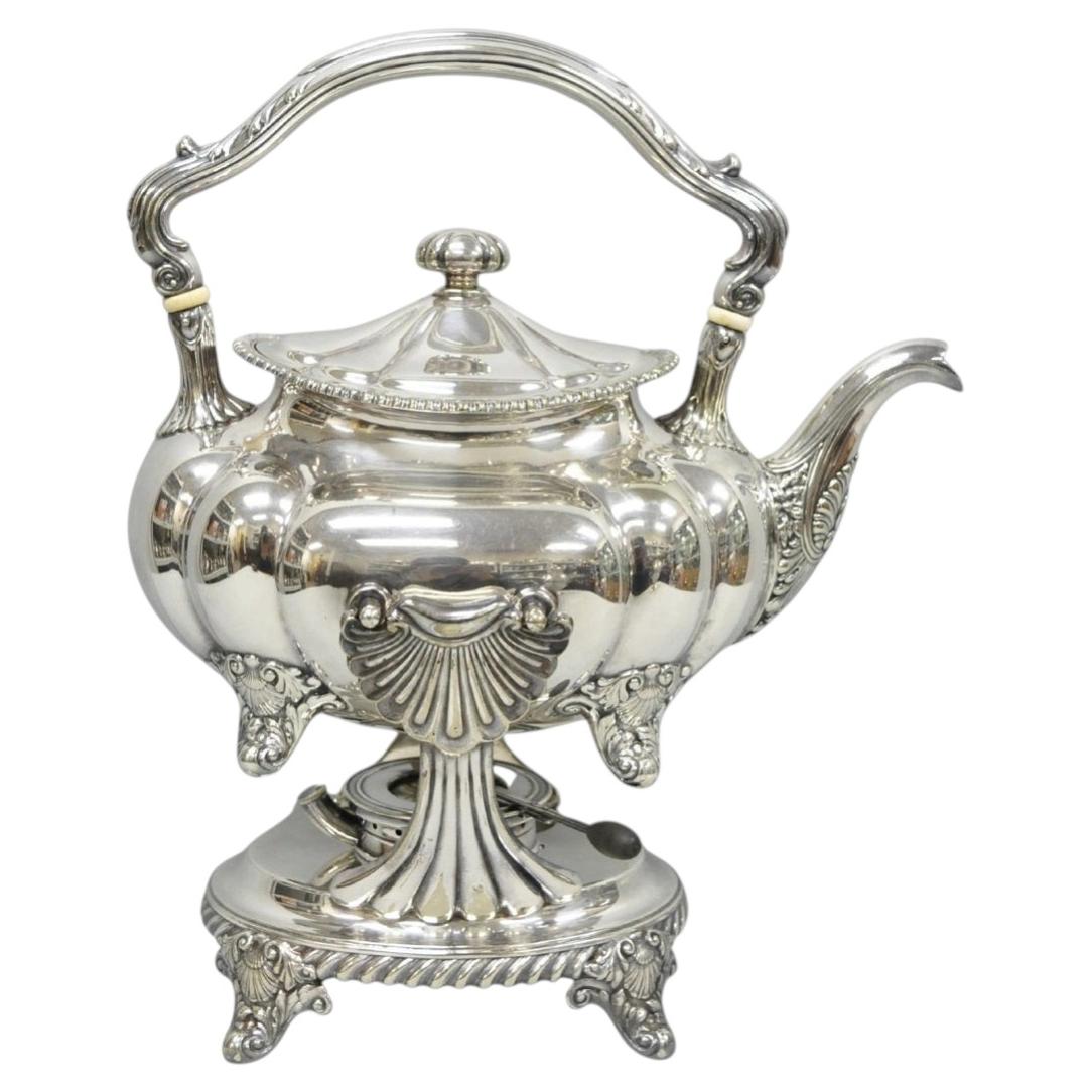 Antique Victorian Silver Plated Gorham 01180 Tilting Teapot Coffee Pot on Stand