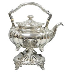 Antique Victorian Silver Plated Gorham 01180 Tilting Teapot Coffee Pot on Stand