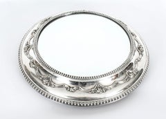 Antique Victorian Silver Plated Mirrored Top Cake Stand, 19th C