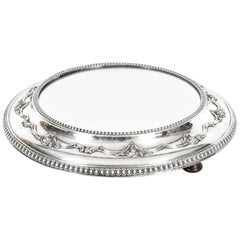 Antique Victorian Silver Plated Mirrored Top Cake Stand, 19th C