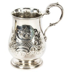 Antique Victorian Silver Plated Mug Elkington & Co and Dated 1845 19th C