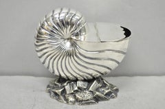 Antique Victorian Silver Plated Nautilus Figural Shell Form Spoon Warmer