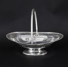Antique Victorian Silver Plated Neo Classical Fruit Basket 19th Century