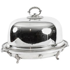 Antique Victorian Silver Plated Oval Venison Tureen & Domed Cover 19th Century
