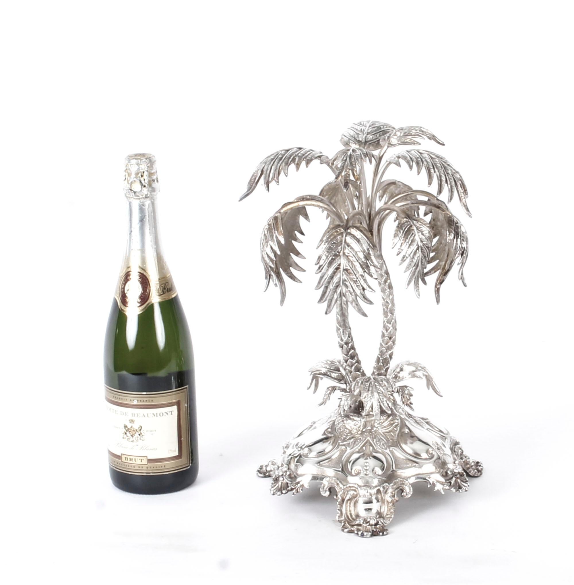 Antique Victorian Silver Plated Palm Tree Centrepiece Mappin & Webb 19th Century 4