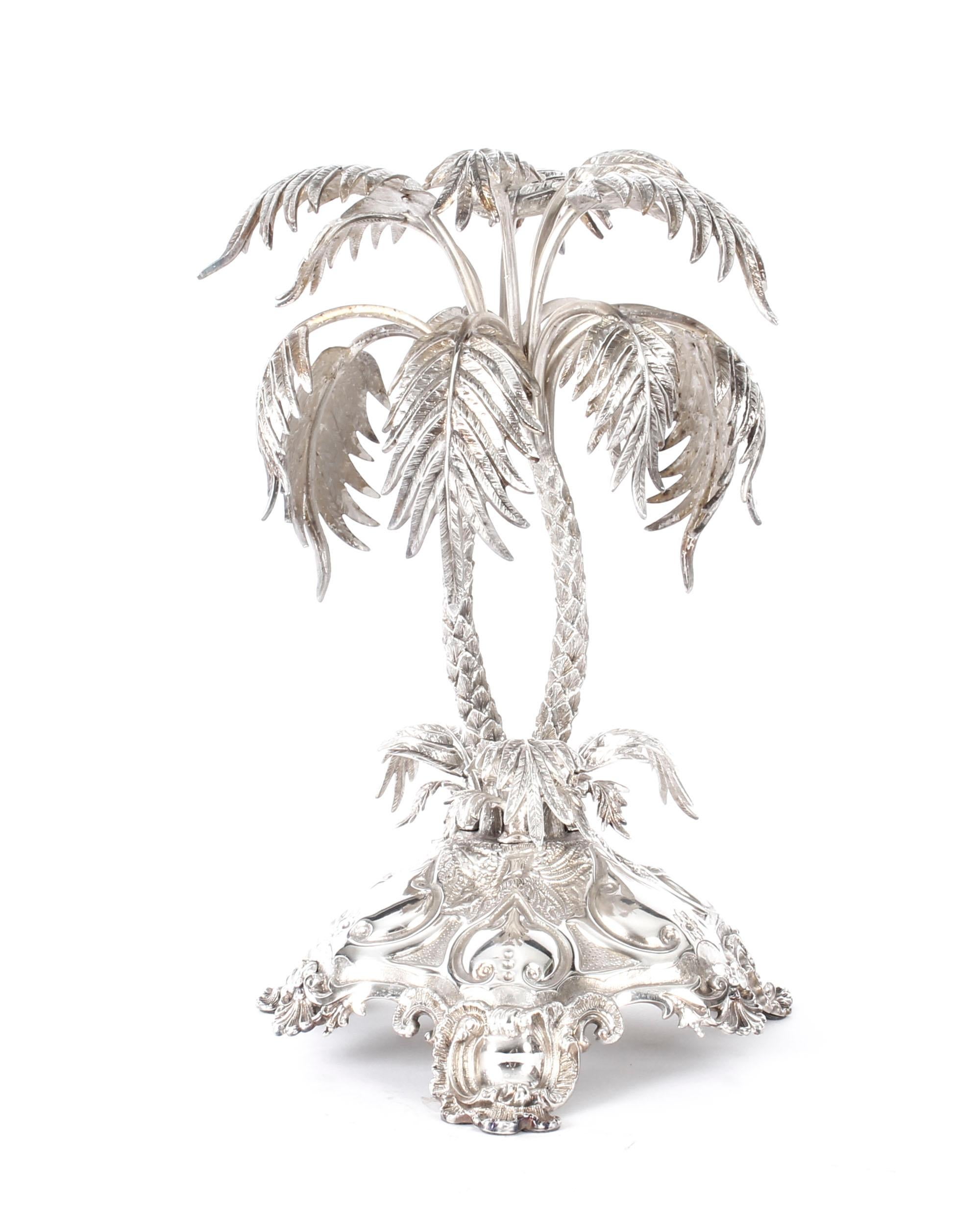 Antique Victorian Silver Plated Palm Tree Centrepiece Mappin & Webb 19th Century 5