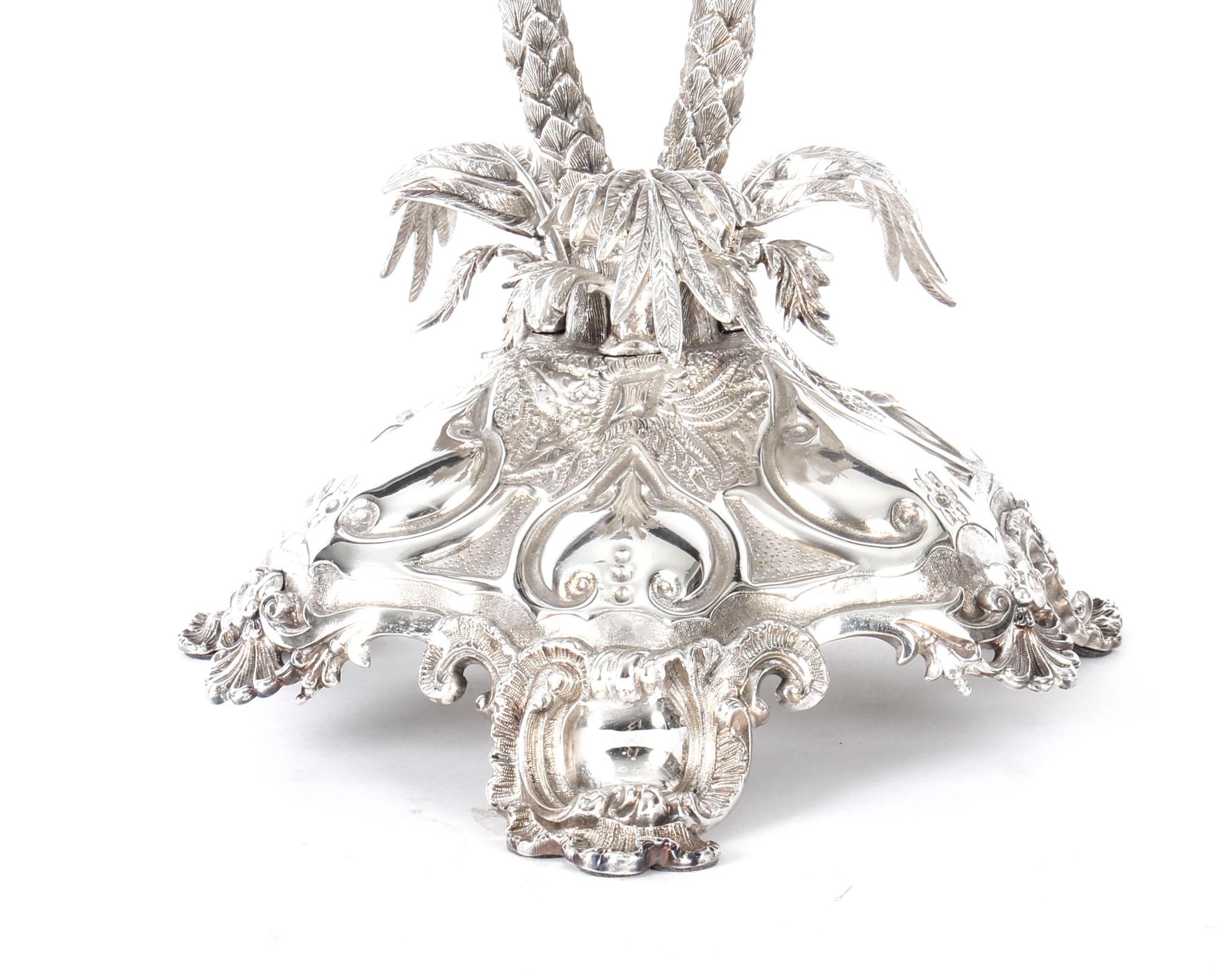 Antique Victorian Silver Plated Palm Tree Centrepiece Mappin & Webb 19th Century 1