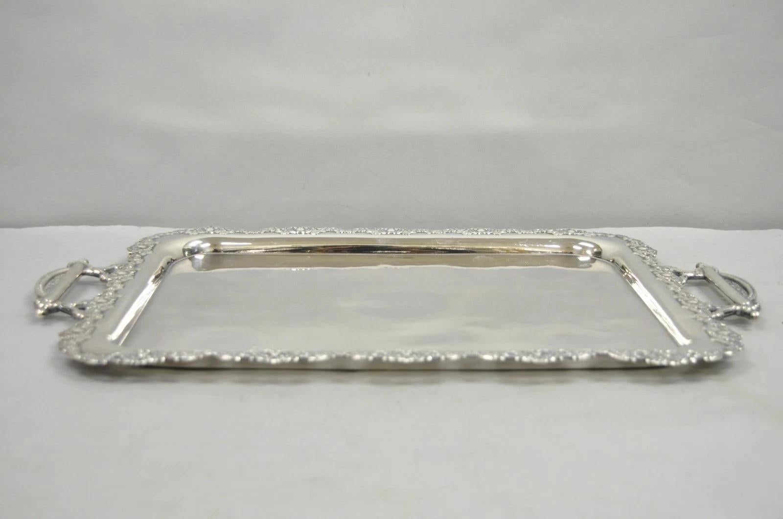 Antico vassoio da portata vittoriano in argento placcato con due maniglie di A. Wilcox in vendita 5