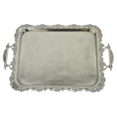 Antique Victorian Silver Plated Pierced Twin Handle Bar Serving Tray by Wilcox