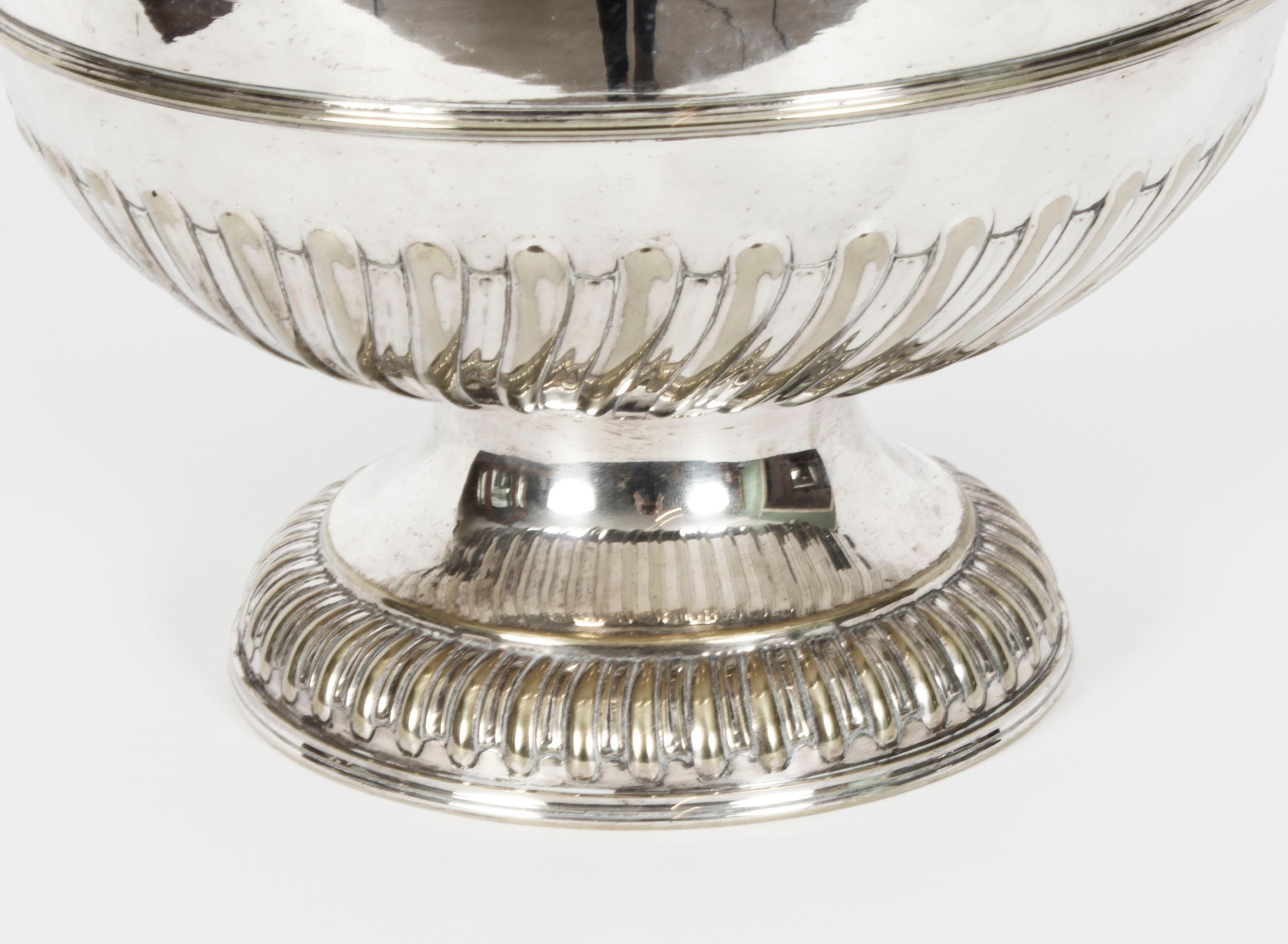 large silver punch bowl