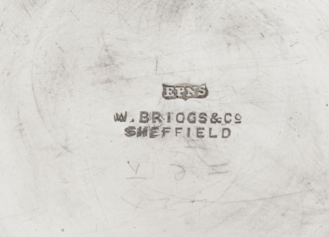 Antike viktorianische versilberte Punchschale mit Briggs aus Sheffield, 19. Jahrhundert (Versilberung) im Angebot