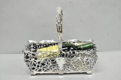 Antique Victorian Silver Plated Reticulated Scrollwork Bread Basket by Forbes