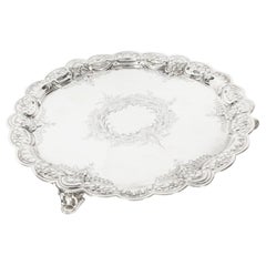Antique Victorian Silver Plated Salver, 19th Century