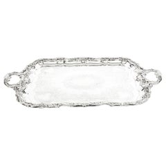 Antique Victorian Silver Plated Service Tray Walker & Hall, 19th Century