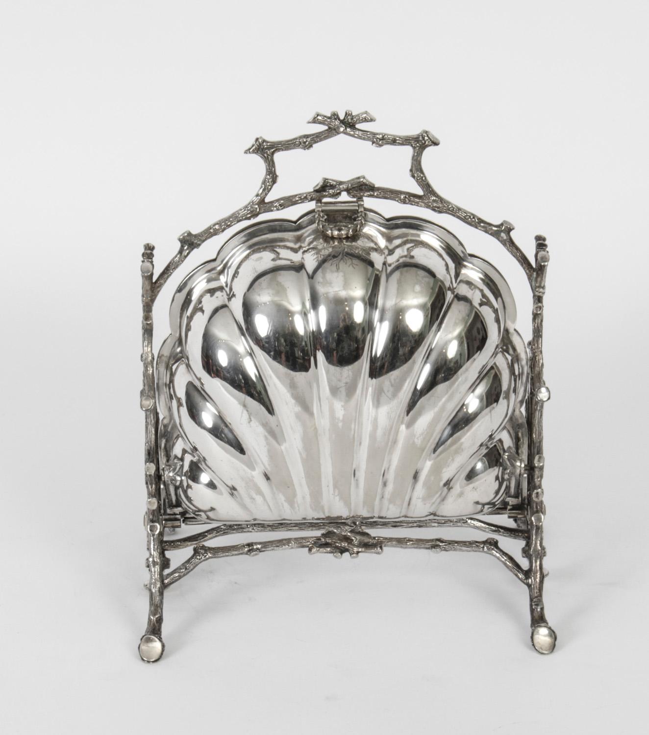 English Antique Victorian Silver Plated Biscuit Box, 19th Century For Sale