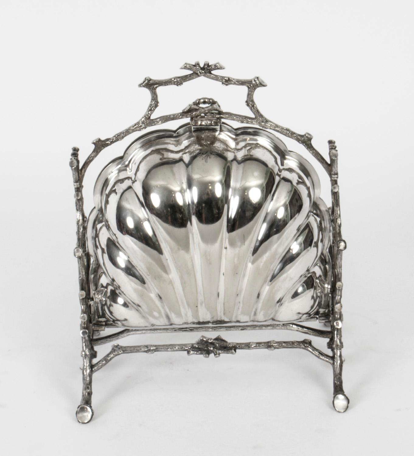 Antique Victorian Silver Plated Biscuit Box, 19th Century In Good Condition For Sale In London, GB
