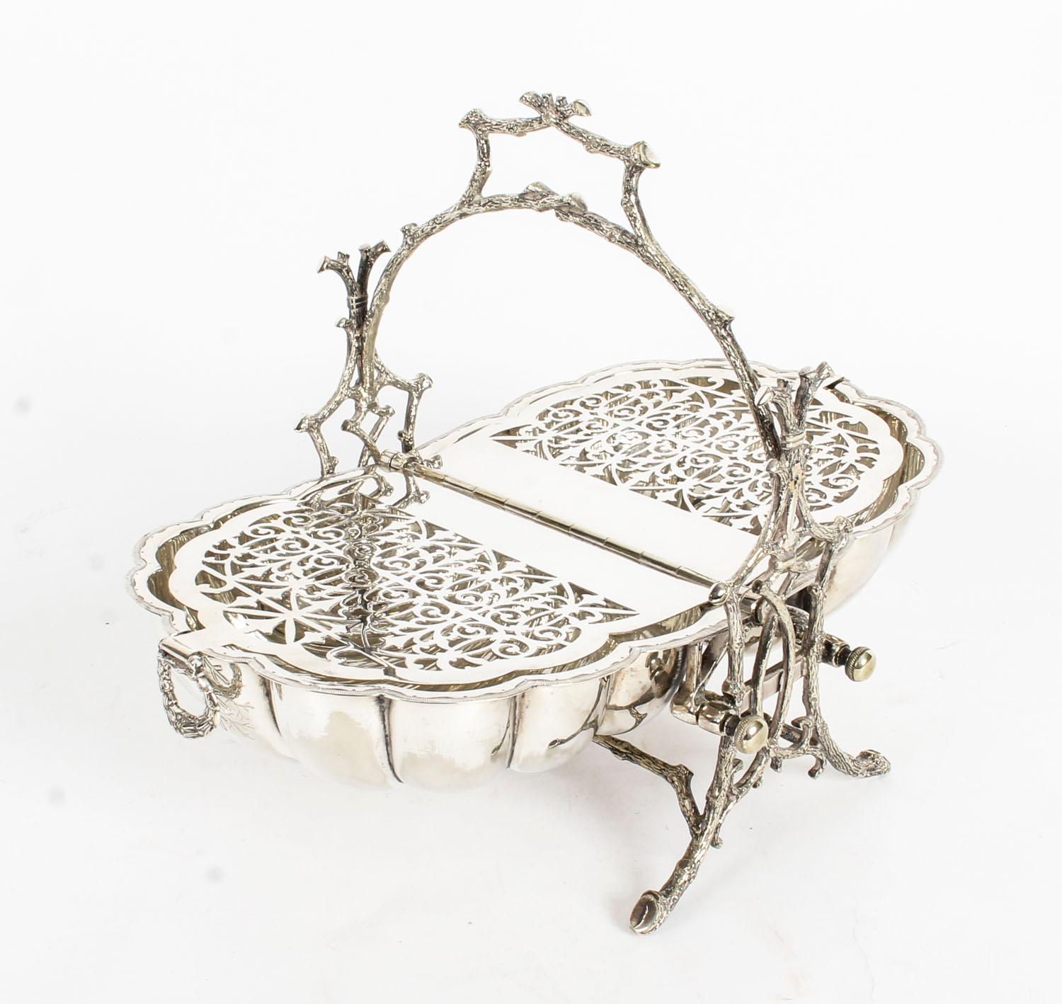 English Antique Victorian Silver Plated Biscuit Box Fenton Brothers, 19th Century For Sale