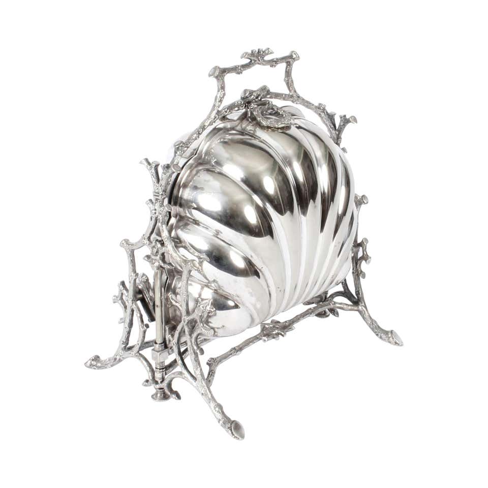 Victorian Silver Plated Shell Folding Biscuit Box Fenton Brothers, 19th ...