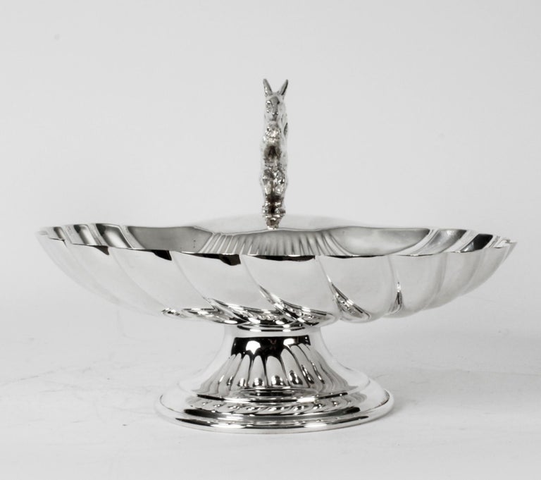 Antique Victorian Silver Plated Squirrel Nut Dish 19th Century For Sale 5