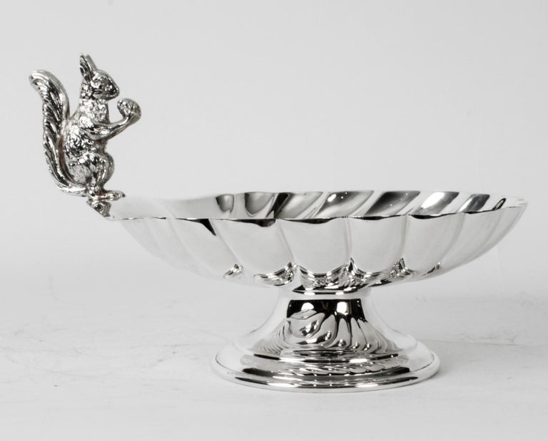 Antique Victorian Silver Plated Squirrel Nut Dish 19th Century For Sale 8