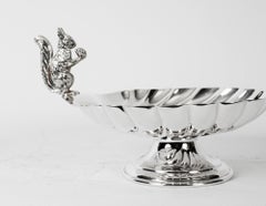 Antique Victorian Silver Plated Squirrel Nut Dish 19th Century