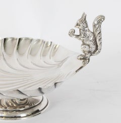 Antique Victorian Silver Plated Squirrel Nut Dish 19th Century