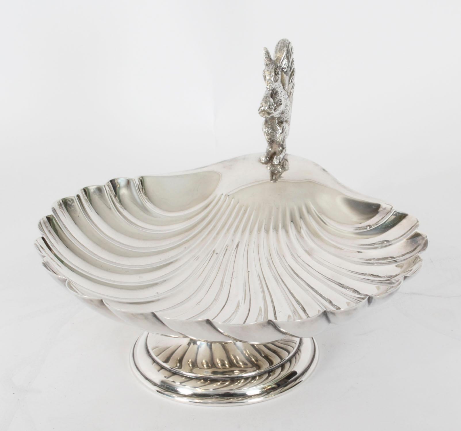 Antique Victorian Silver Plated Squirrel Nut Dish 19th Century 3