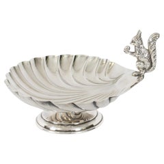 Antique Victorian Silver Plated Squirrel Nut Dish 19th Century