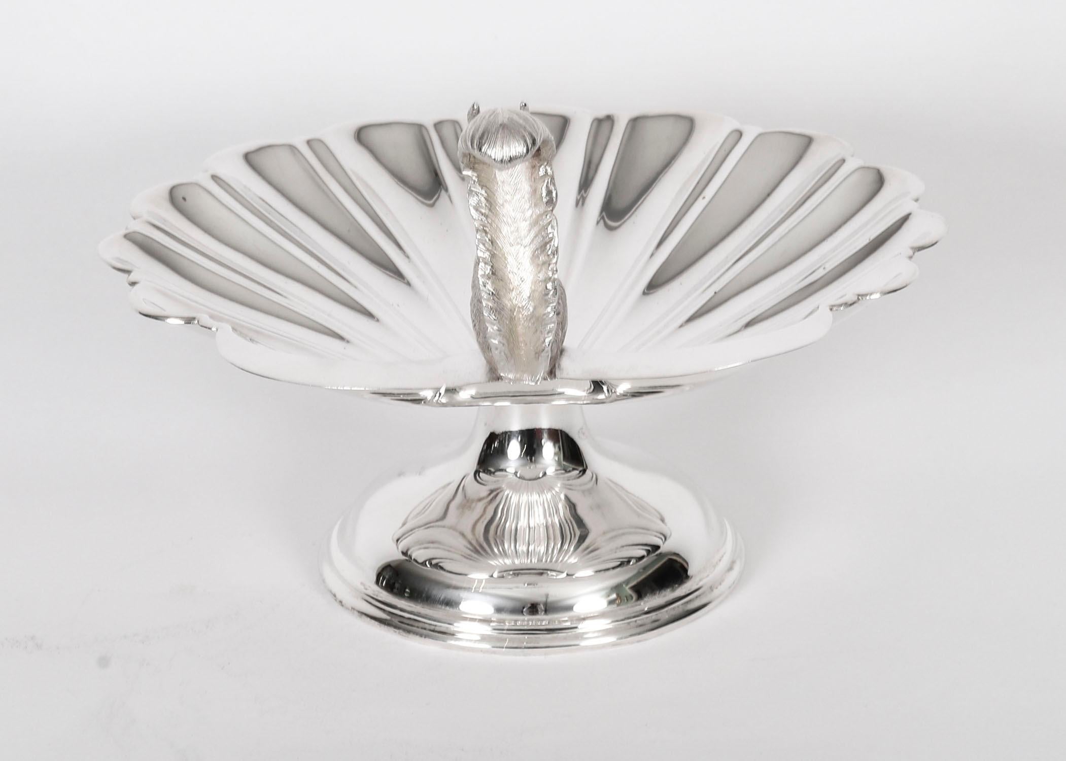 Antique Victorian Silver Plated Squirrel Nut Dish C1880 For Sale 2