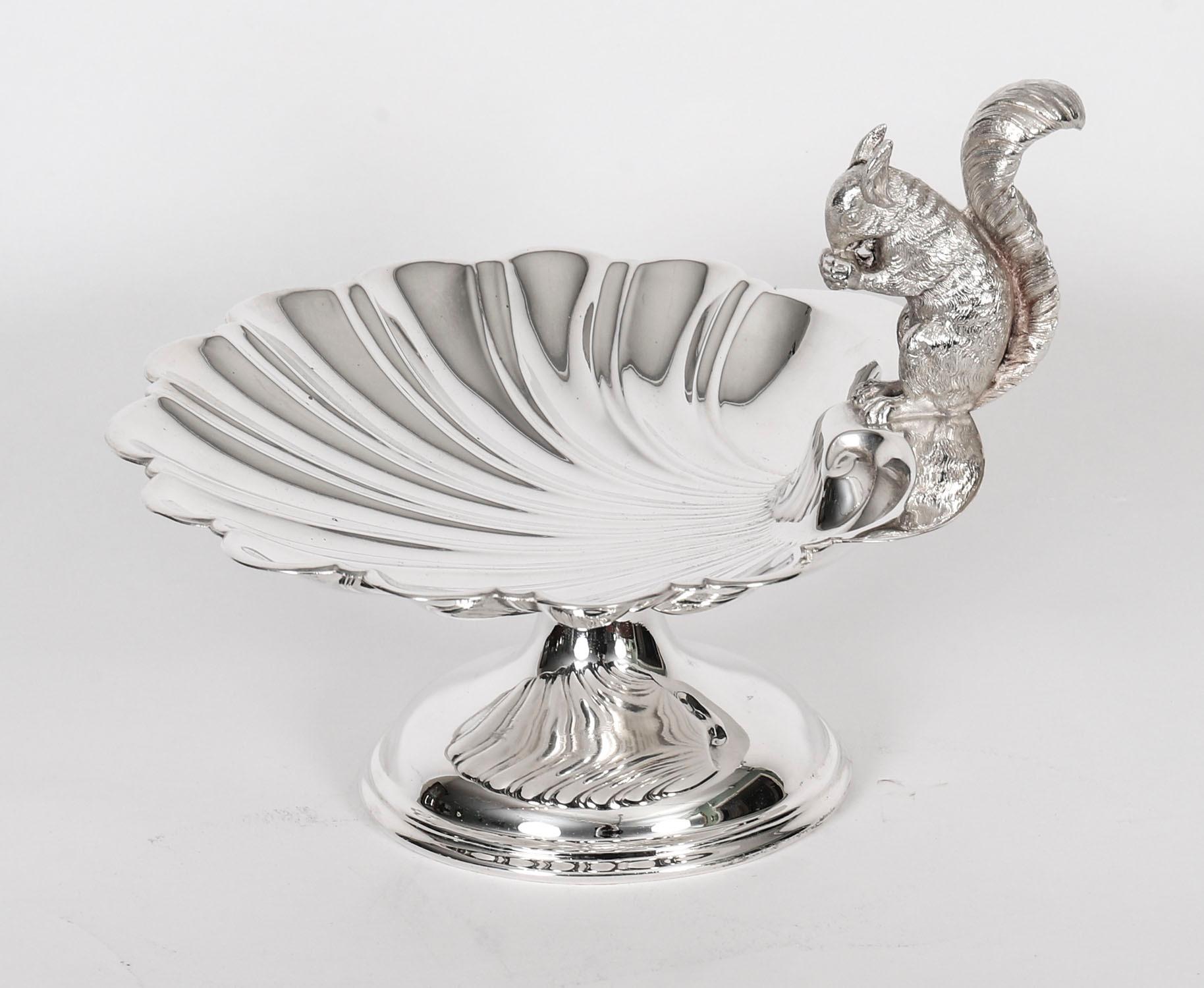 Antique Victorian Silver Plated Squirrel Nut Dish C1880 For Sale 3