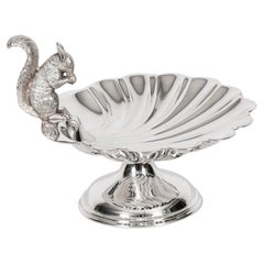 Antique Victorian Silver Plated Squirrel Nut Dish C1880